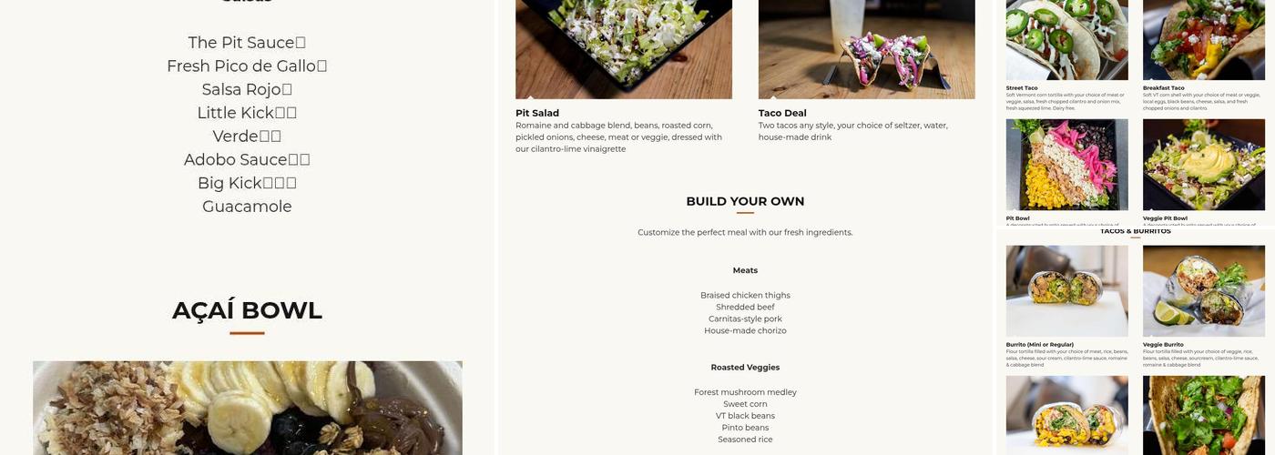 Bennington Avocado pit Menu