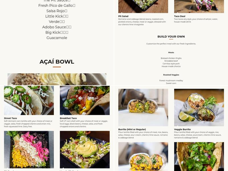 Bennington Avocado pit Menu