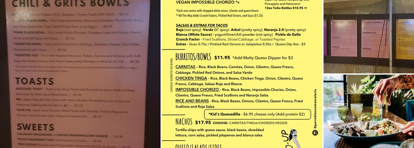 Perro Blanco Menu