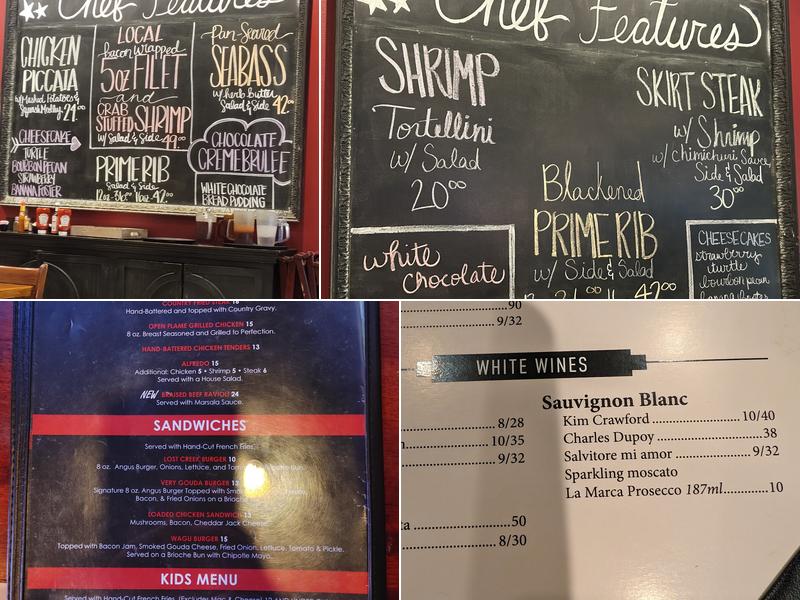 Lost Creek Grill Menu