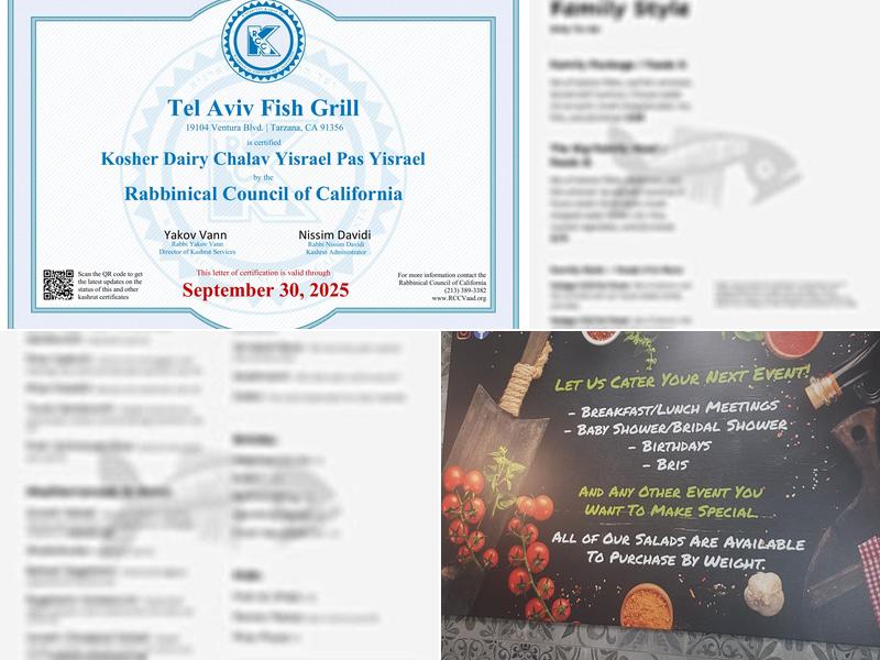 Tel Aviv Fish Grill Menu