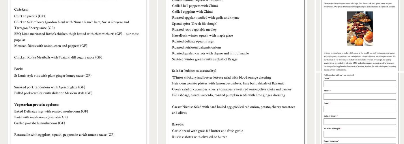Outer Aisle Farm Stand & Bakery Menu
