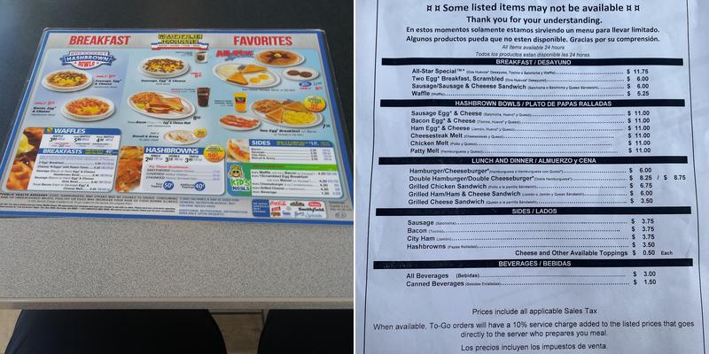Waffle House Menu