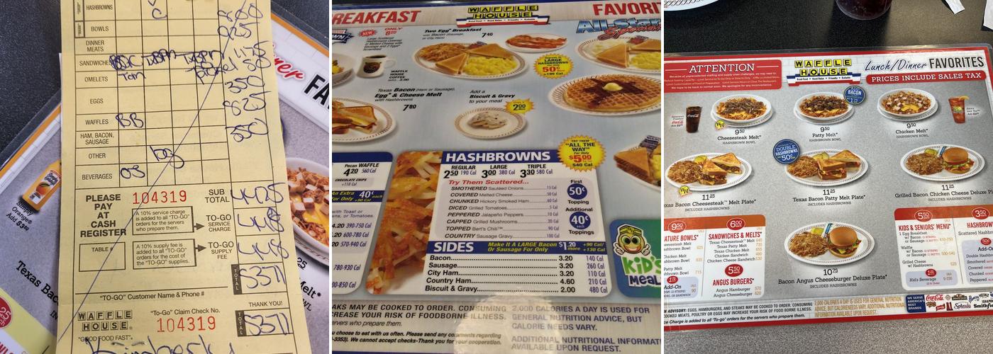 Waffle House Menu