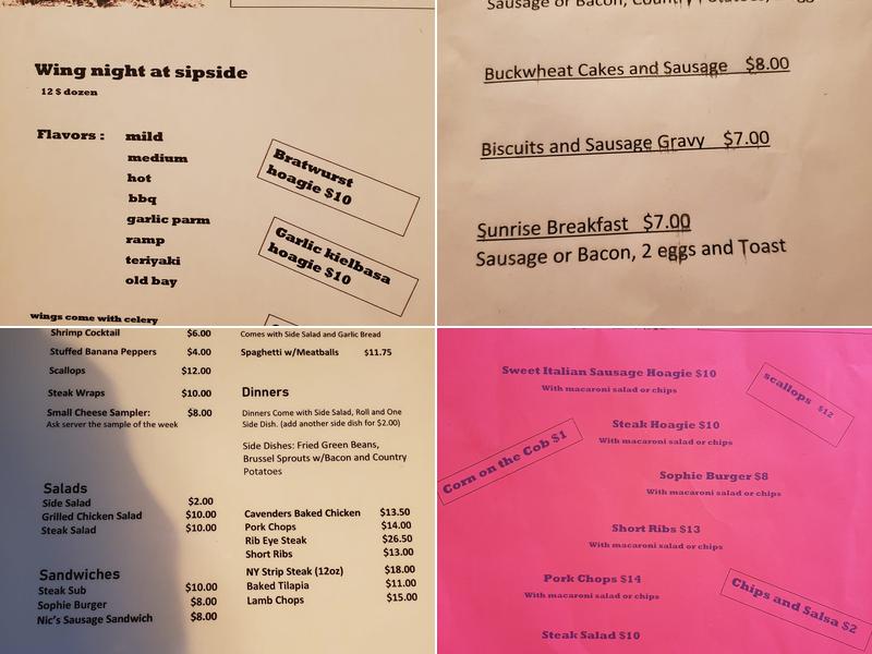 Sophie's Serendipity Menu