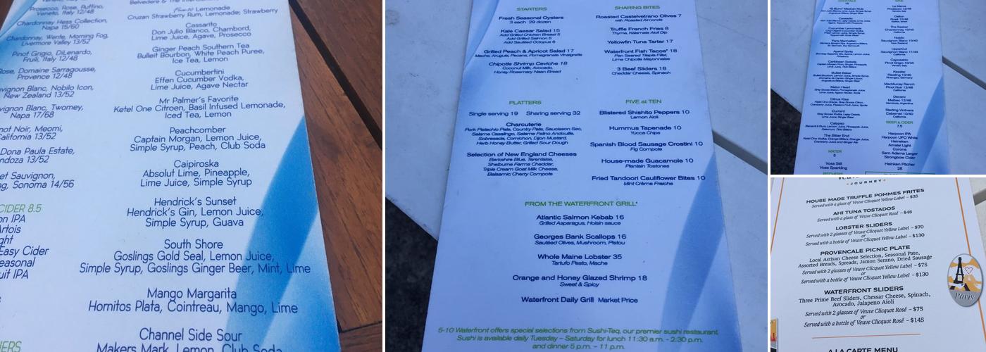 Five-10 waterfront Menu