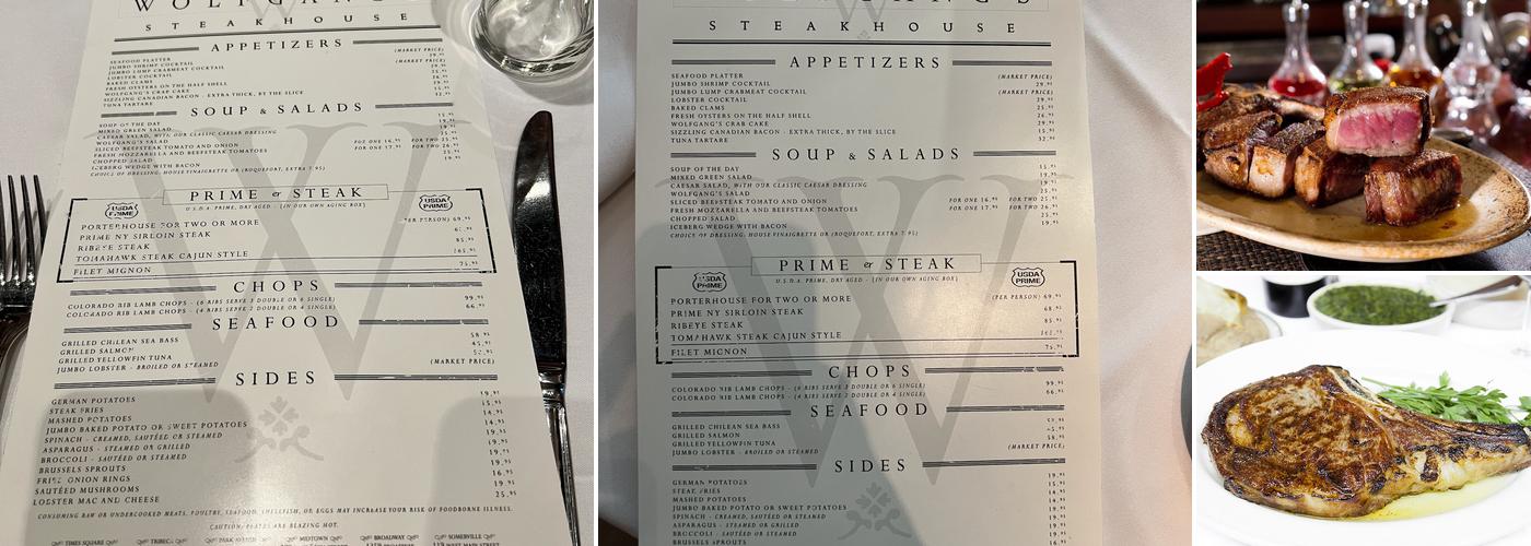 Wolfgang's Steakhouse - Broadway NYC Menu