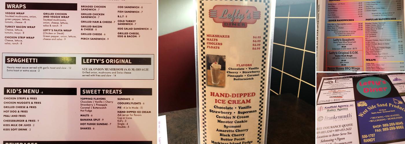 Lefty's Diner Menu