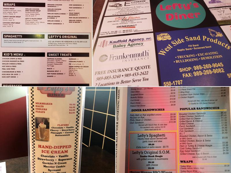 Lefty's Diner Menu