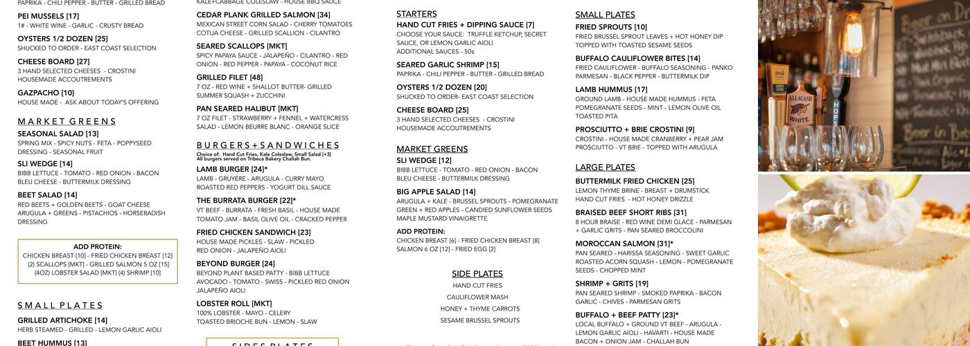 Inn Kitchen + Bar Menu