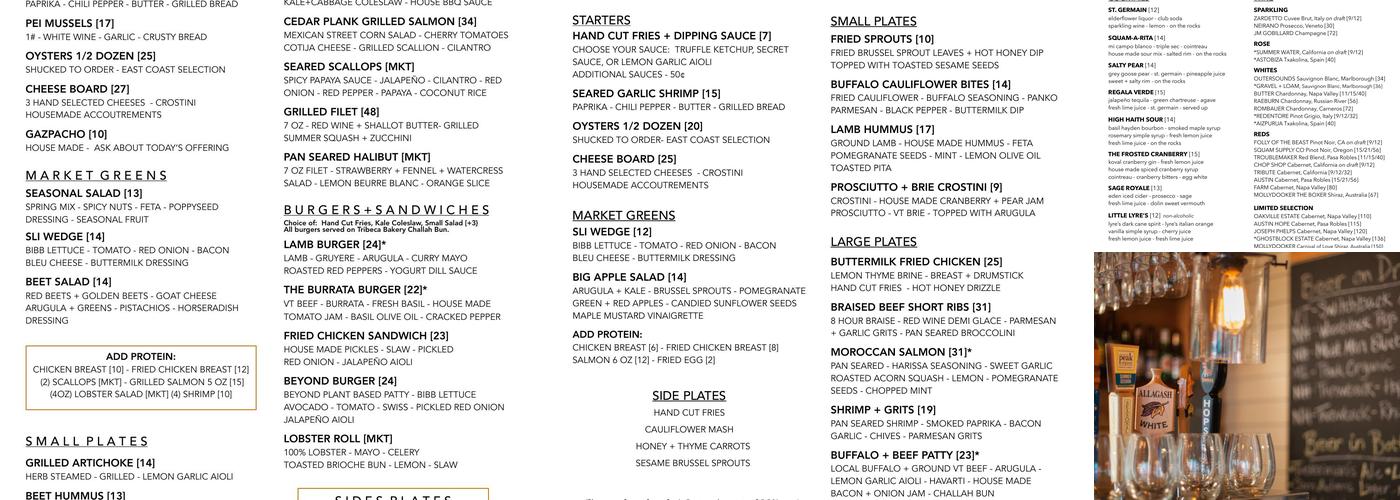 Inn Kitchen + Bar Menu