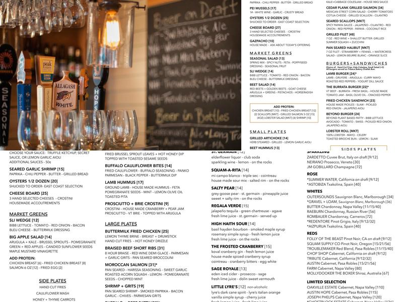 Inn Kitchen + Bar Menu