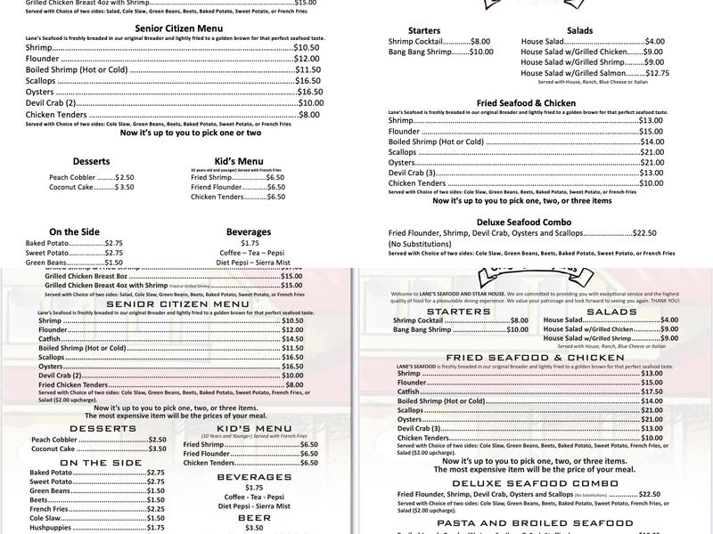 Gregory Vineyards Menu