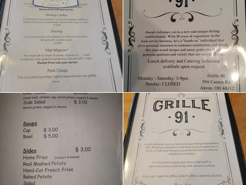 Grille 91 Menu