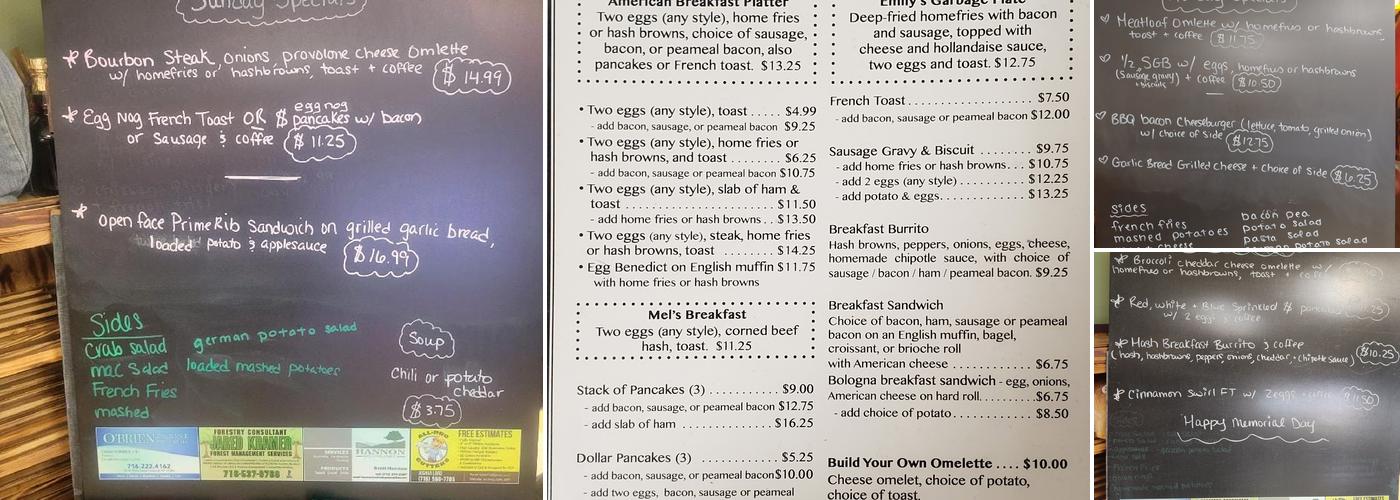 Mel's Place Menu
