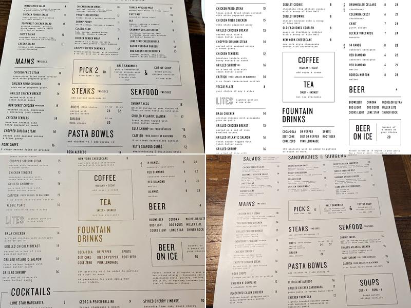 Lone Star Southern Grill Menu