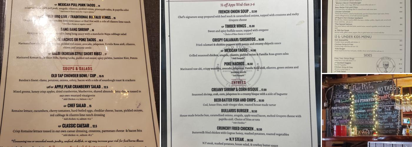 Old Town Tap & Grill (Lloyd's) Menu