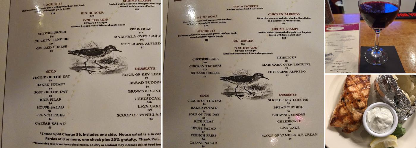 Sandpiper Restaurant Menu