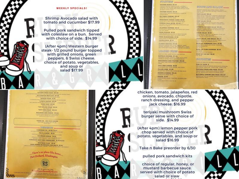 Ruby Slipper Bar and Grill Menu