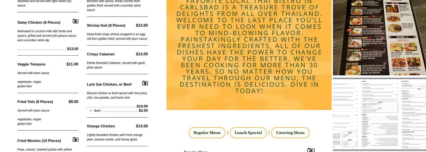 Siam Queen by Cholada Thai (New Management) Menu