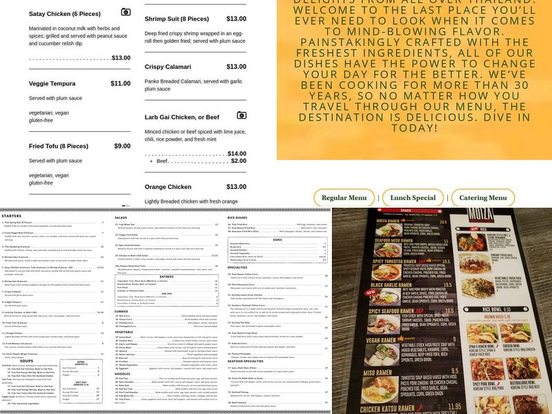 Siam Queen by Cholada Thai (New Management) Menu