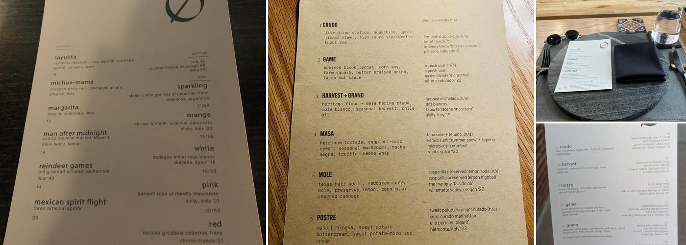 BRUTO Menu