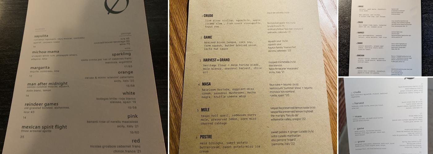 BRUTO Menu