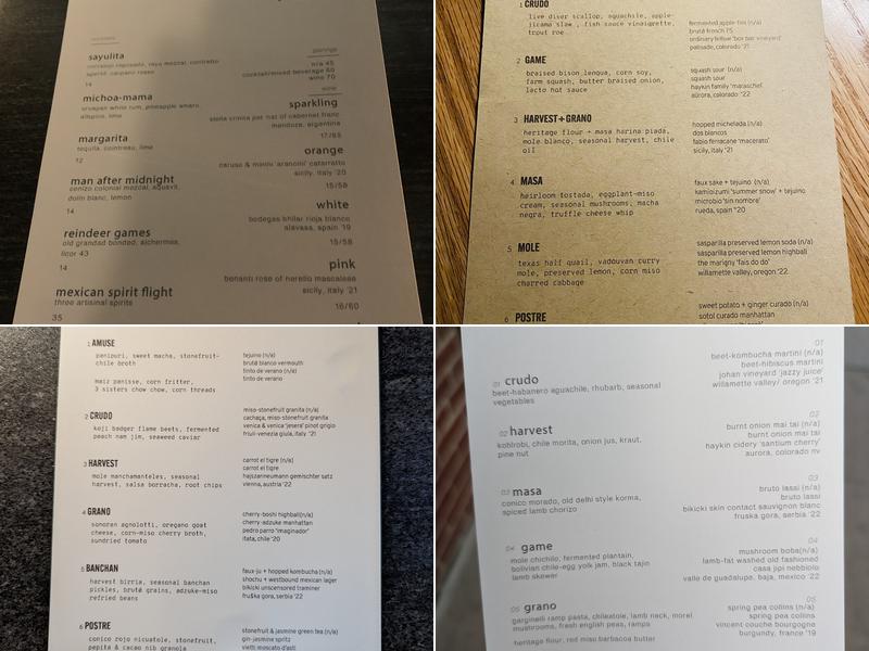 BRUTO Menu