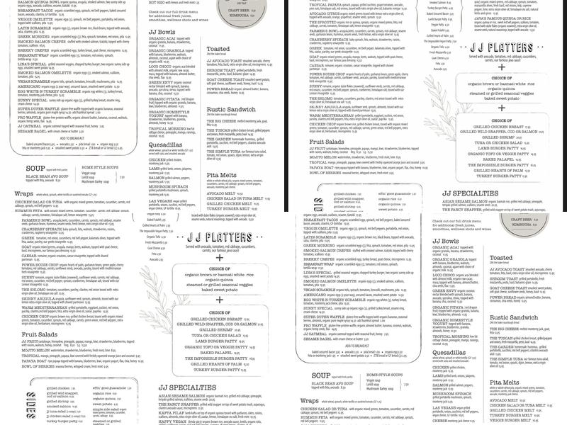 Treesome Natural Food Cafe Menu