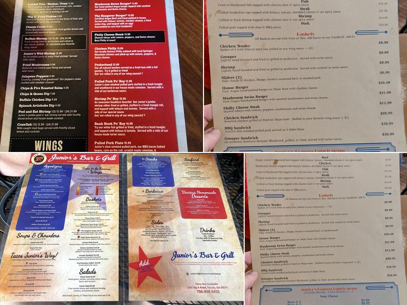 Junior's Bar & Grill Menu