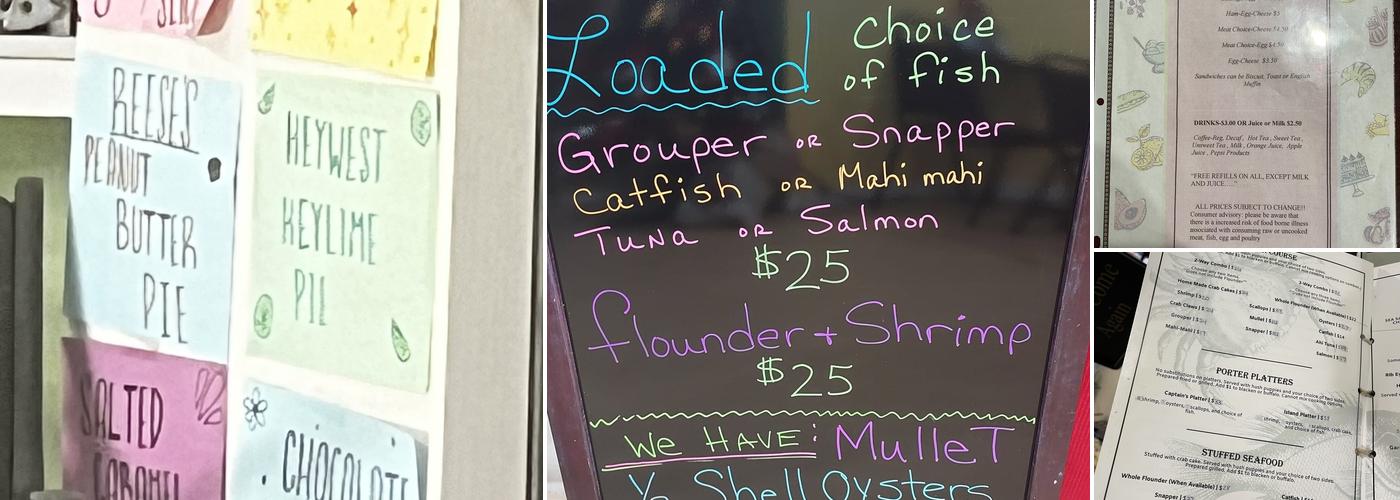 Porter Island Seafood Restaurant Menu