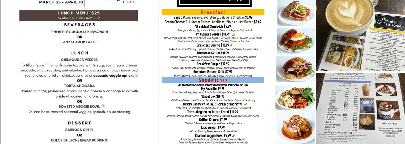 Dulce De Leche Cafe Menu