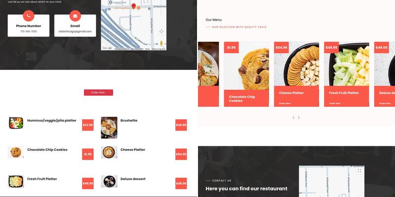 La Vida Catering Menu