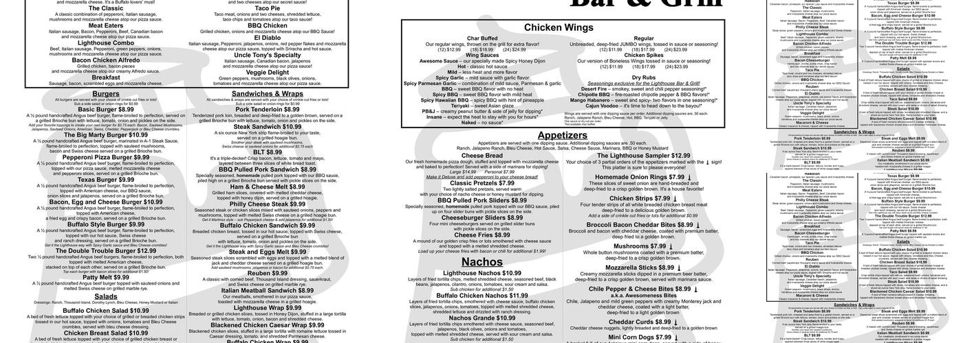 Lighthouse Bar & Grill Menu
