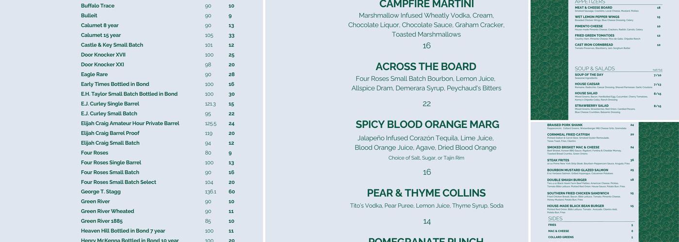 33 Staves Menu
