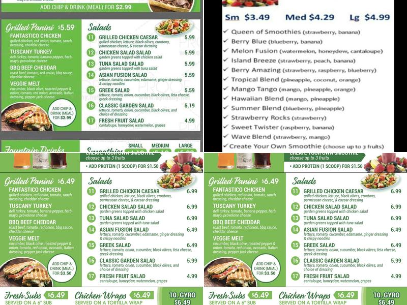 Freshway Menu