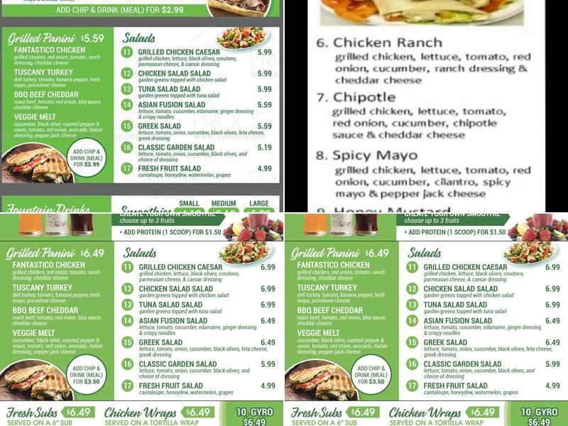 Freshway Menu