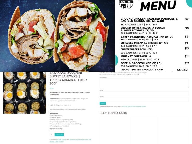 Ready Set Prep'd Menu