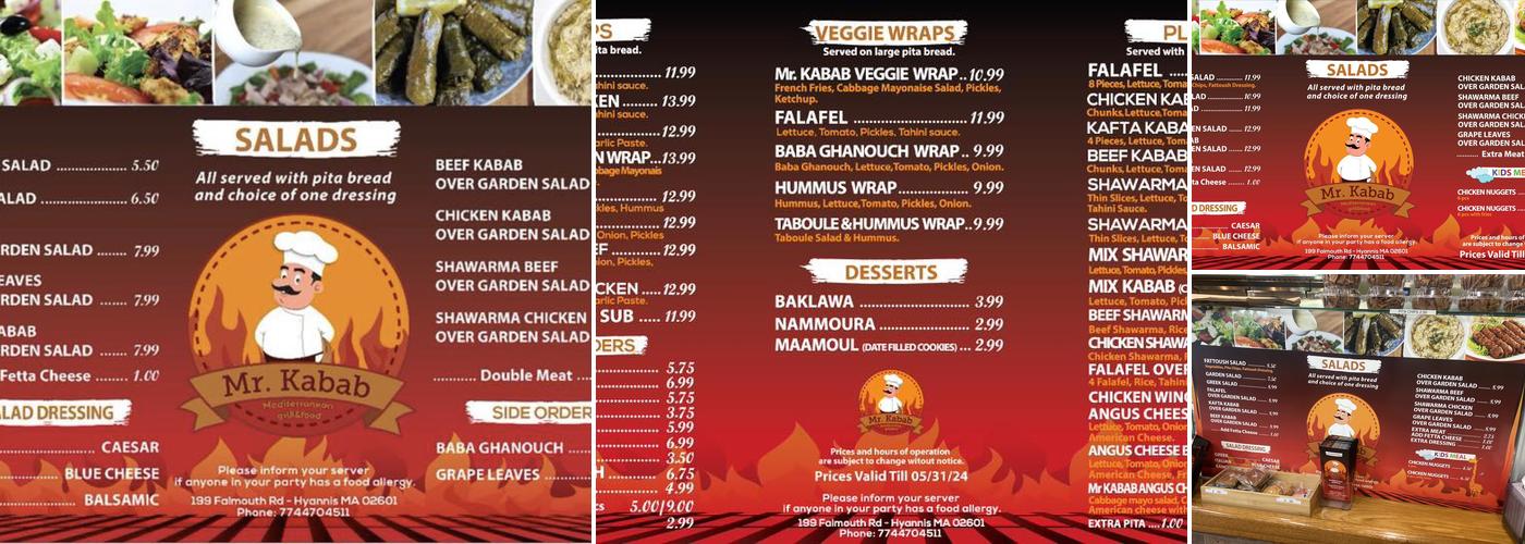 Mr. Kabab Menu