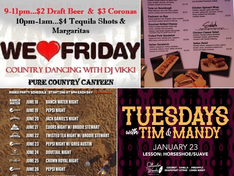 Pure Country Canteen Menu