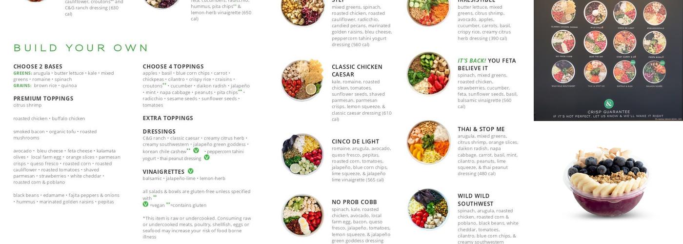 CRISP & GREEN Menu