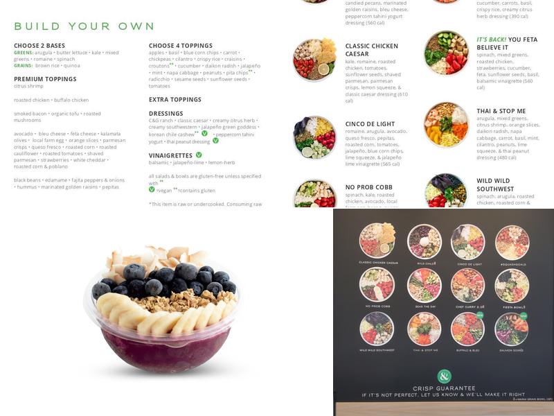 CRISP & GREEN Menu