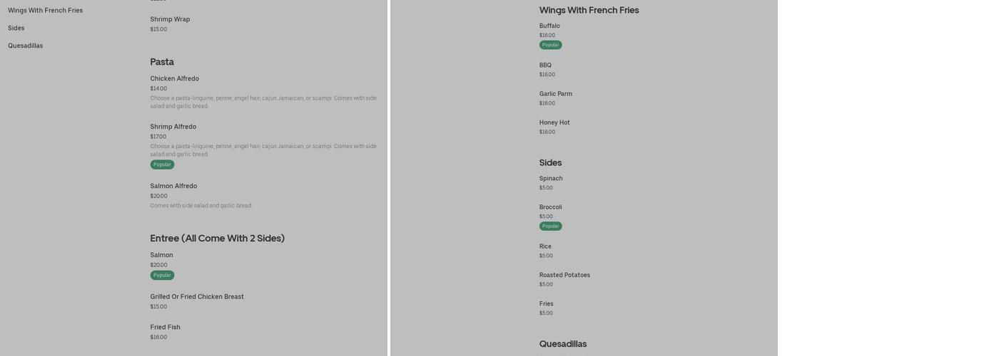 Barcode Lounge and restaurant Menu