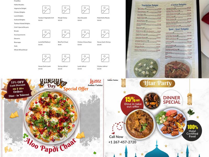 lazeez indian cuisine Menu