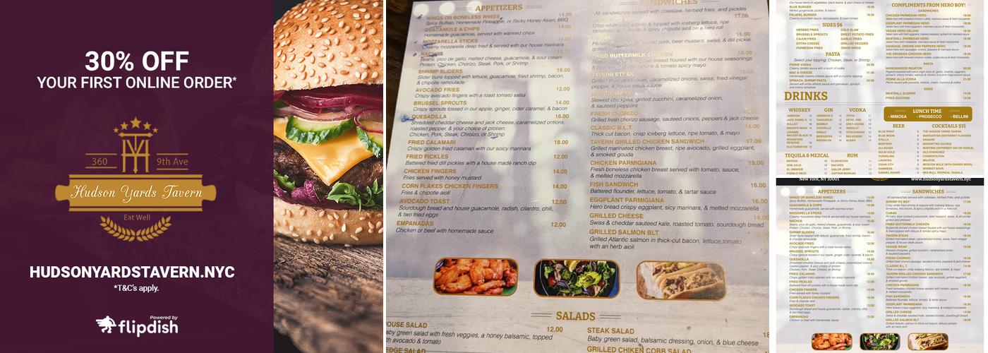 Hudson Yards Tavern Menu