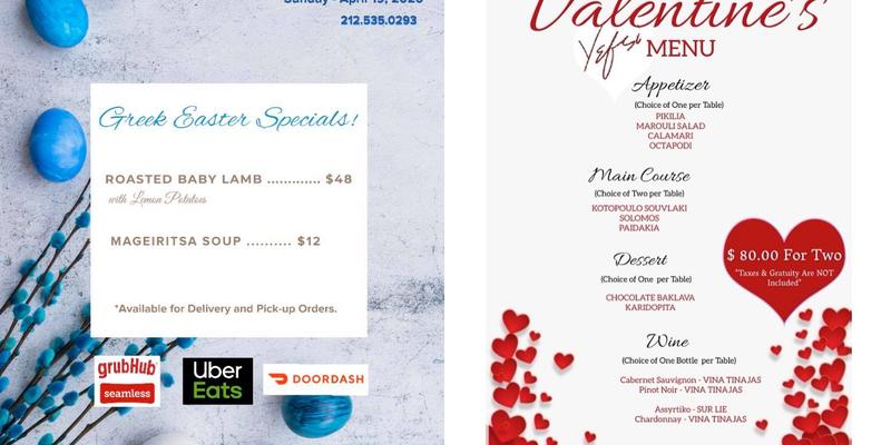 Yefsi Estiatorio Menu