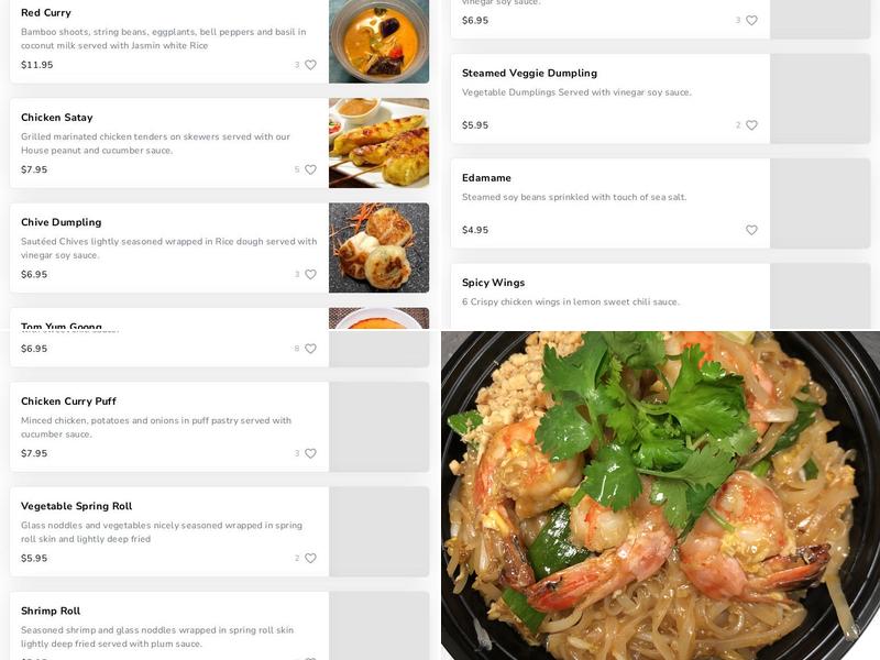 Our Thai Kitchen Menu