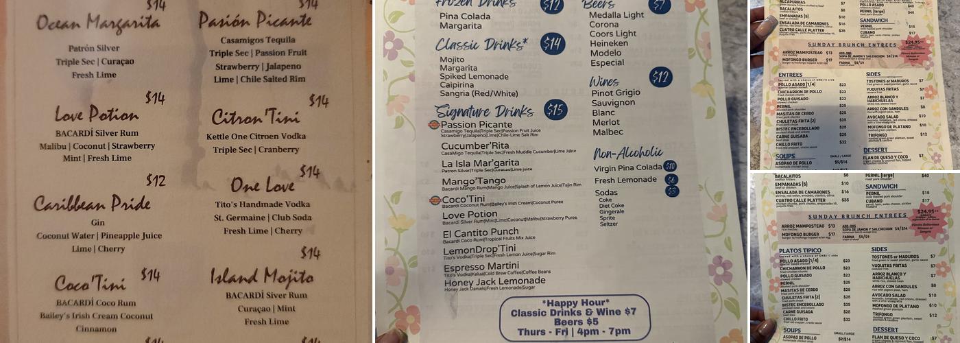 El Cantito Cafe Menu