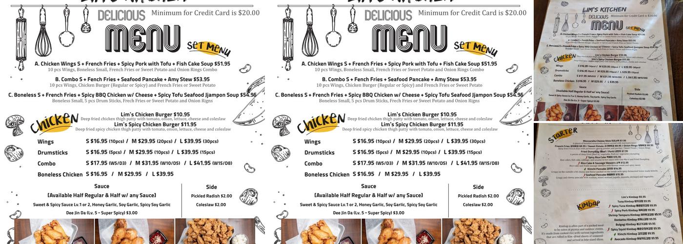 Lim's Kitchen Menu