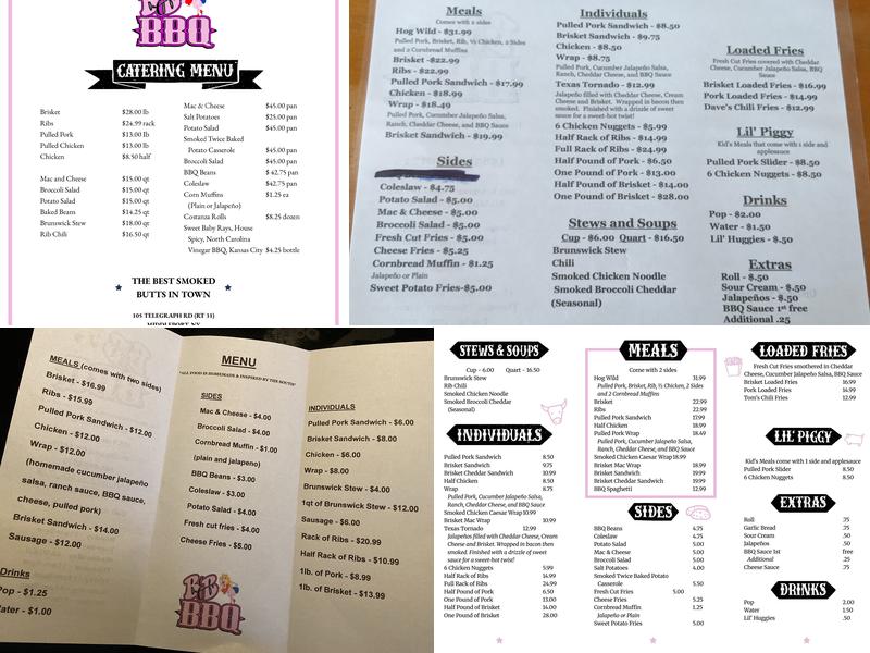 B & B BBQ Menu